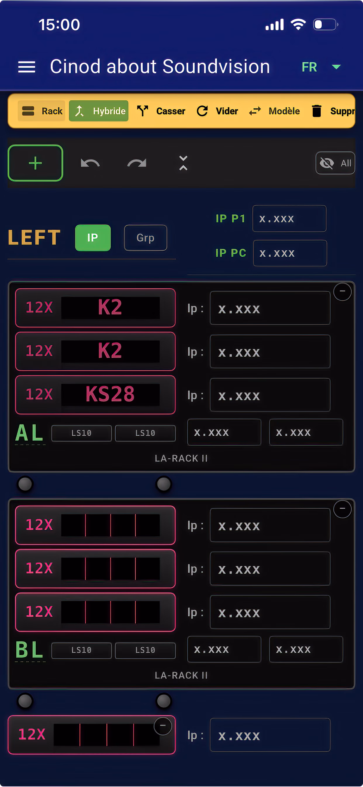 App Soundvision - panflex configuration